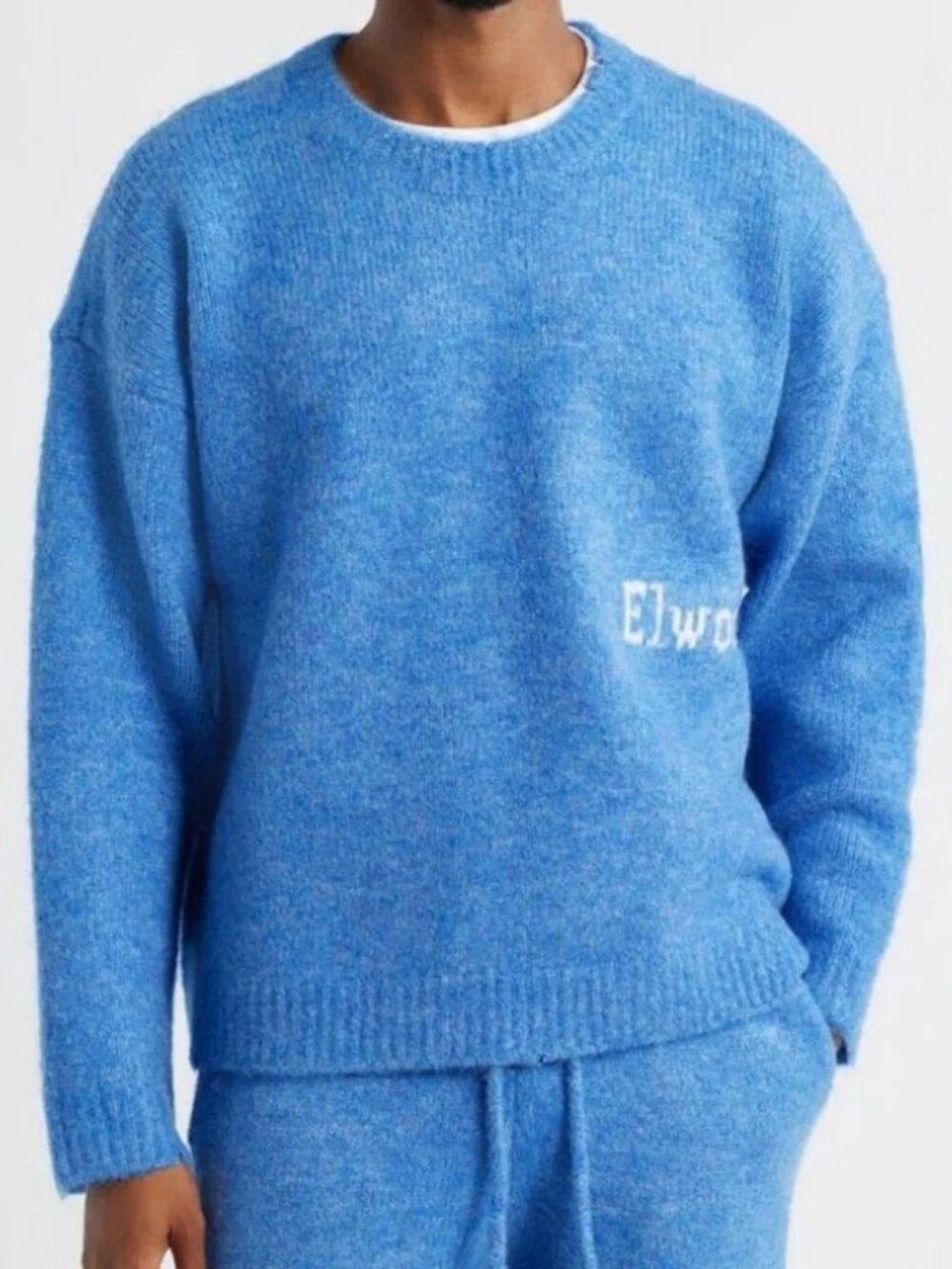 Elwood Oversize Crewneck Sweater - Blue - Size XS